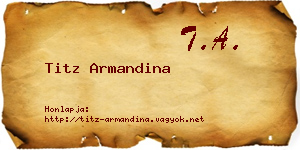 Titz Armandina névjegykártya